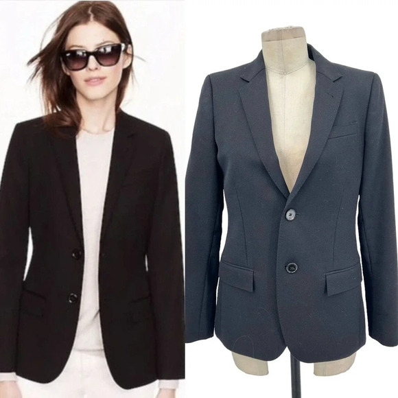 J. Crew Ludlow Blazer Black Luxe Matte Wool Gabardine Size 6 - Picture 1 of 9